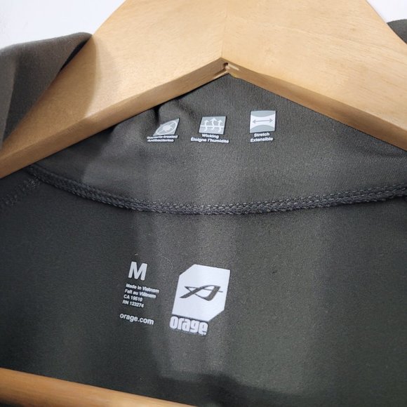 Orage Half Zip Pullover Long Sleeve Shirt Black Olive Green Mens Activewear M - Picture 4 of 11